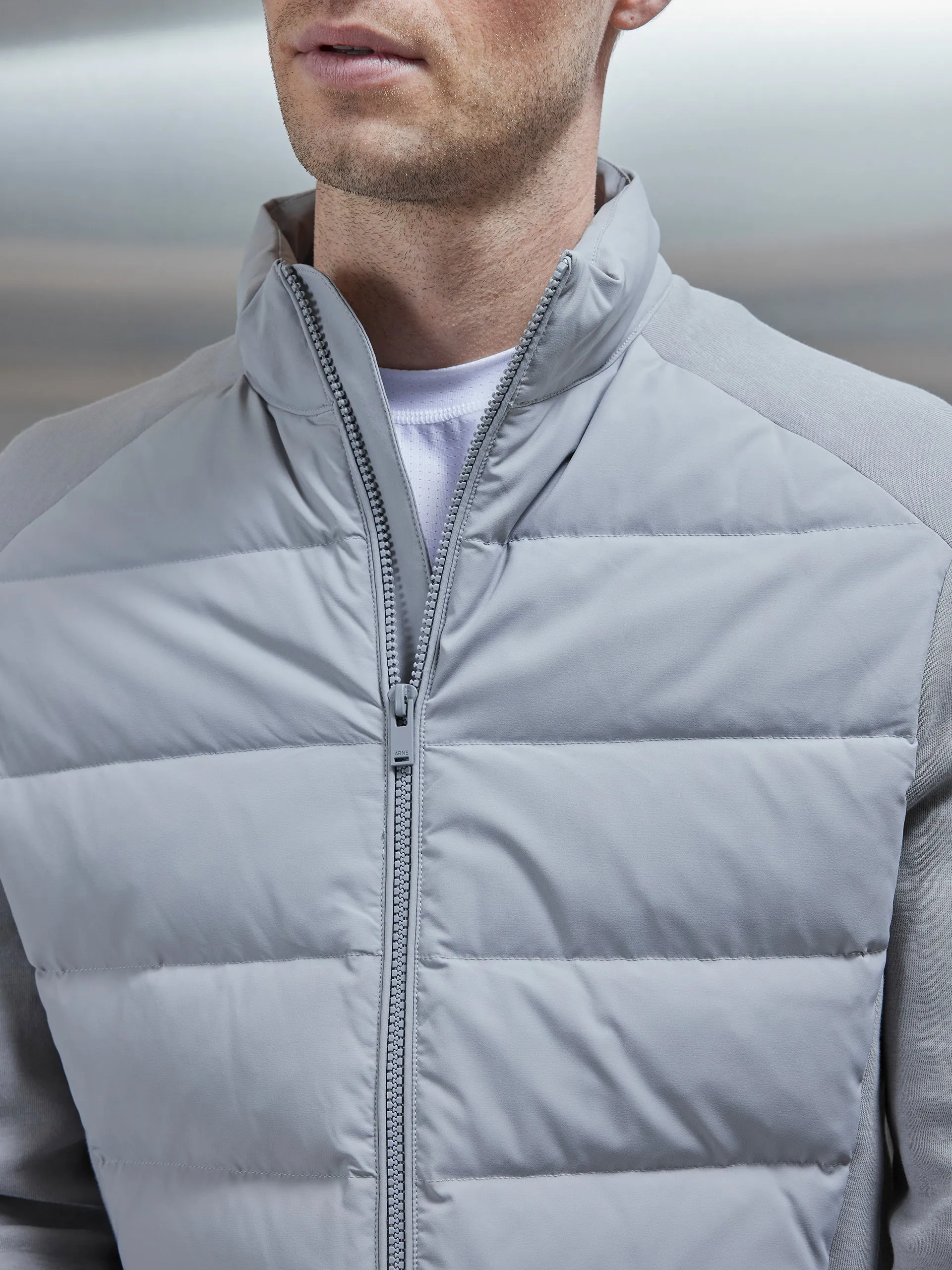 Mid Grey Active Hybrid Puffer Jacket - Premium Performance & Comfort