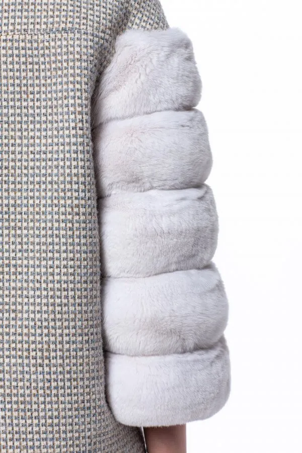 Chinchilla Fur Trimmed Tweed Jacket