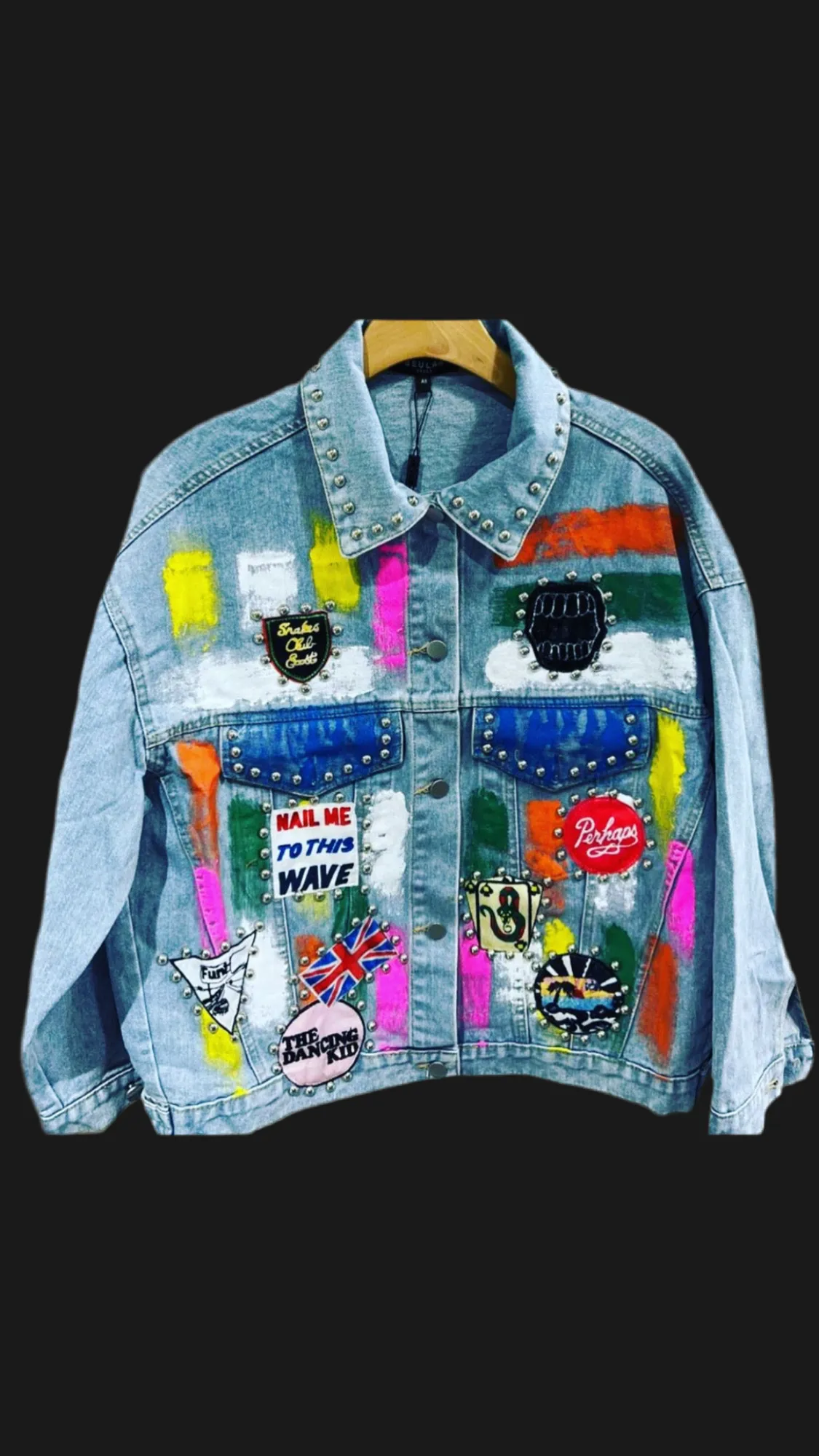Exquisite Hand Painted Denim Jacket