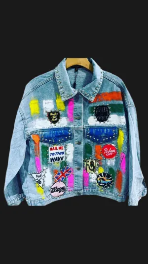Exquisite Hand Painted Denim Jacket