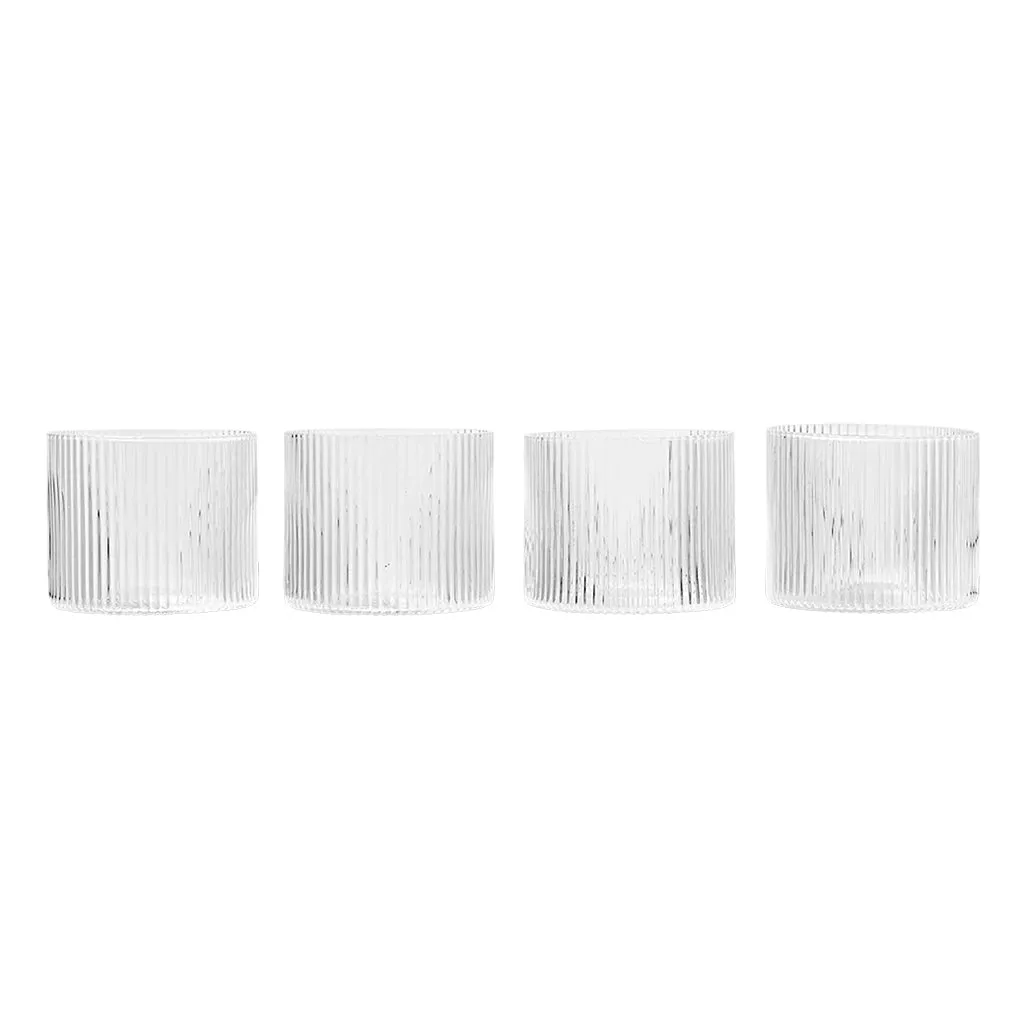 Ferm Living Set Of 4 Ripple Low Glasses