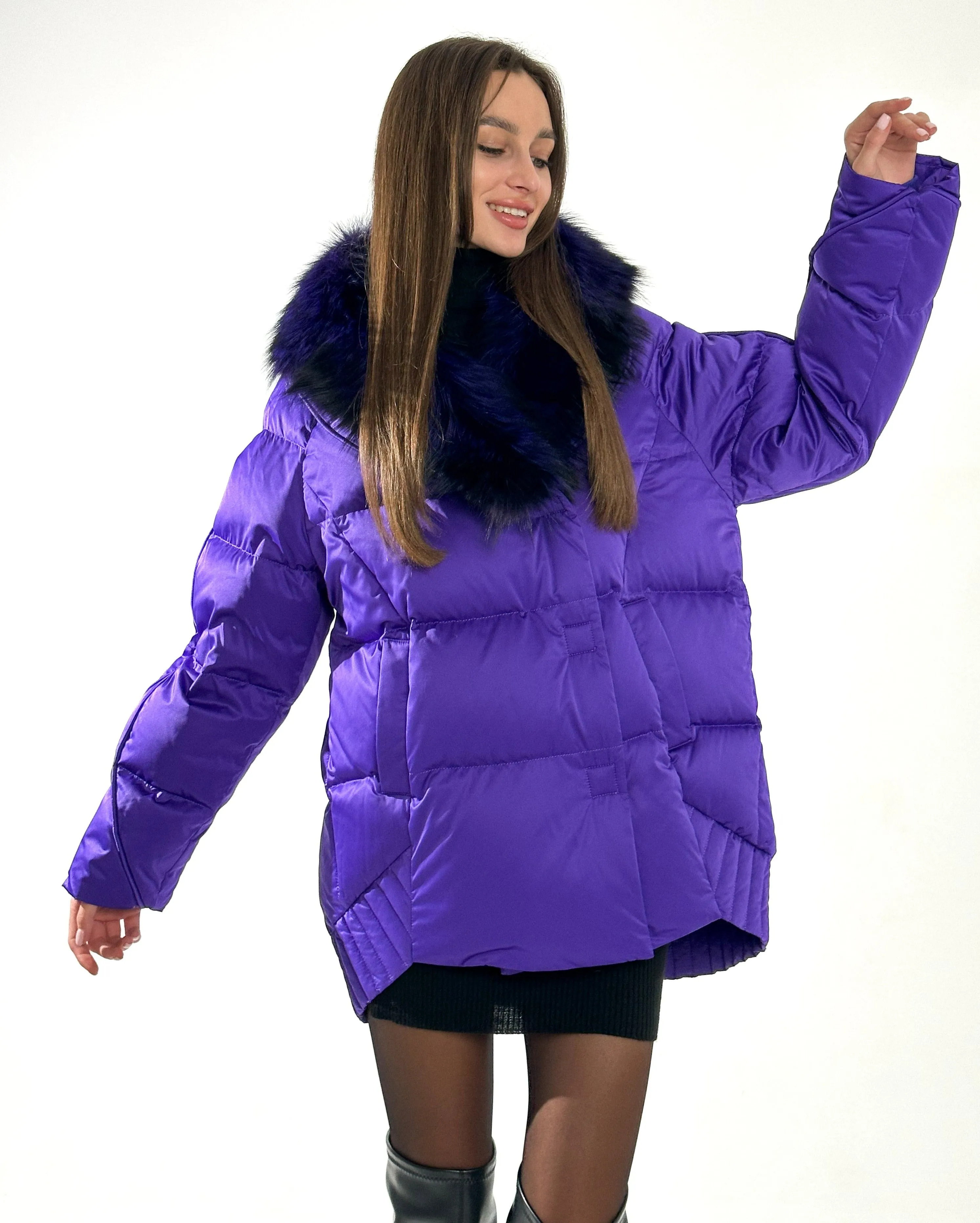 Genuine Silver Fox Premium Down Fill Coat