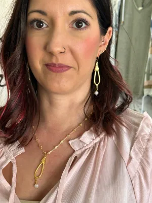 Hatsheput Tear Drop Flower  Earrings