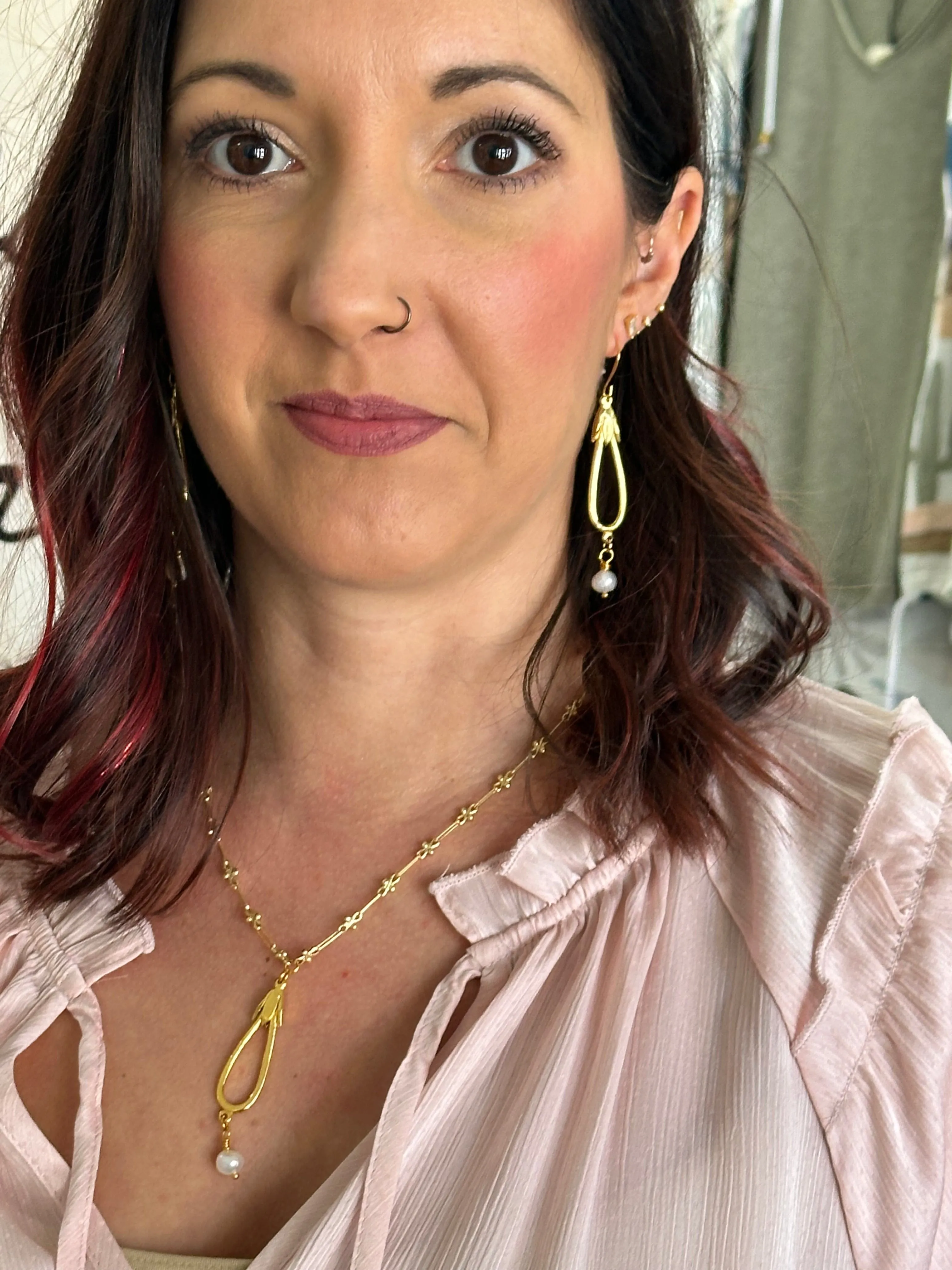 Hatsheput Tear Drop Flower  Earrings