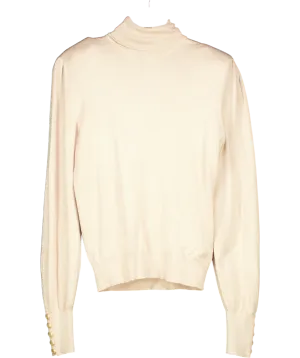 Holland Cooper Beige Rachel Roll Neck Jumper UK S