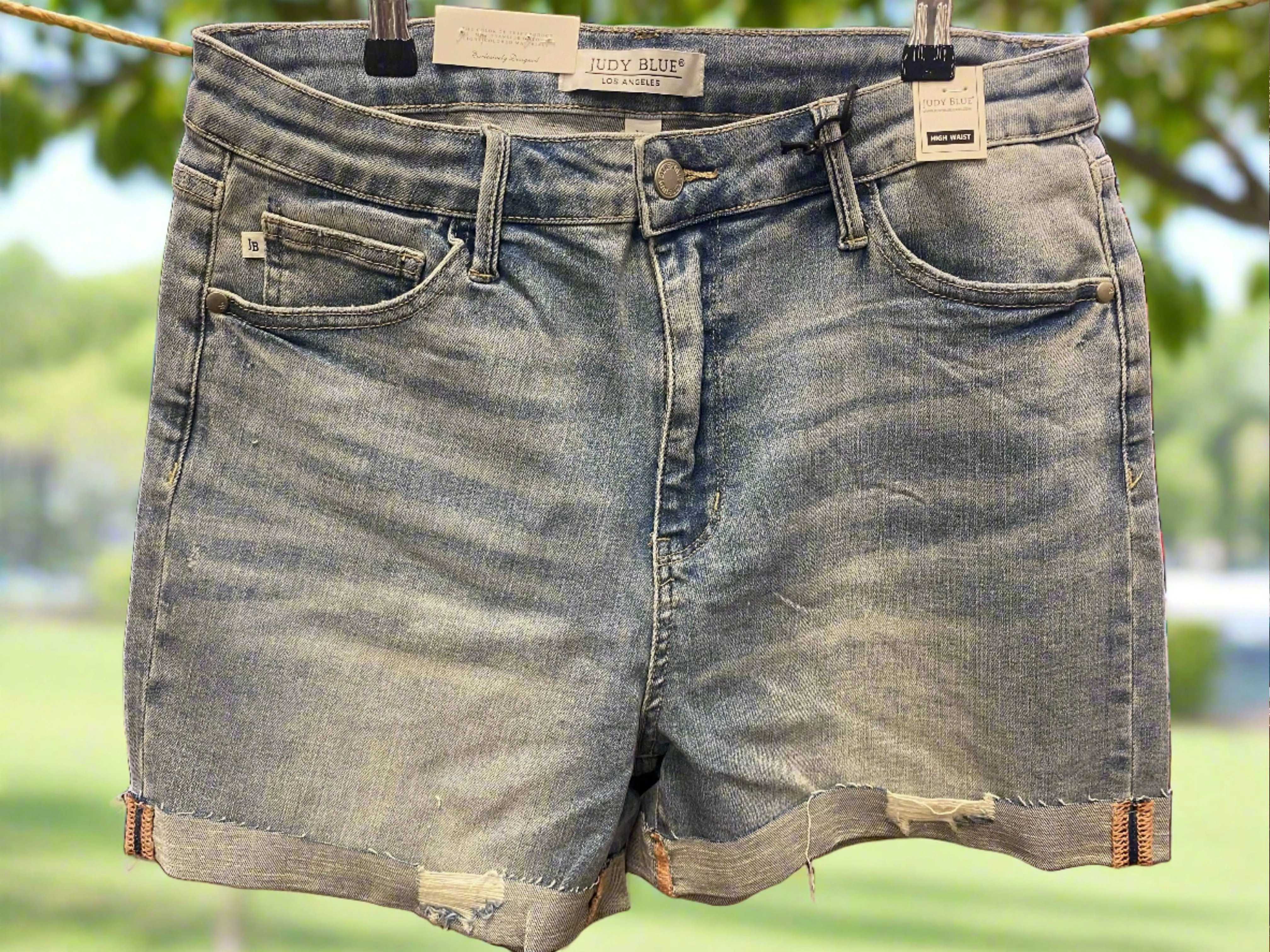 Judy Blue High Waste Rolled Denim Shorts XL