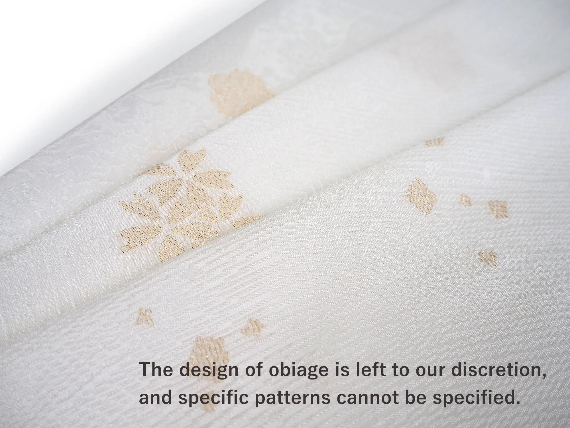 Silk Obi-age Obi-jime Suehiro(folding fan) 3 pcs White for formal