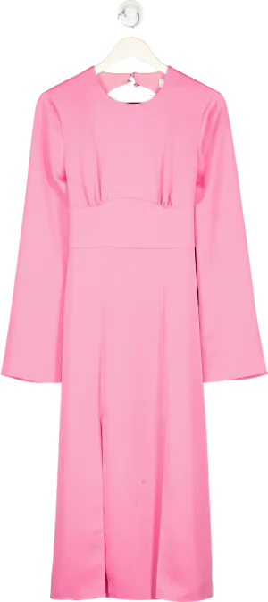 VéStire Pink Long Sleeve Bow-Tie Dress UK 8