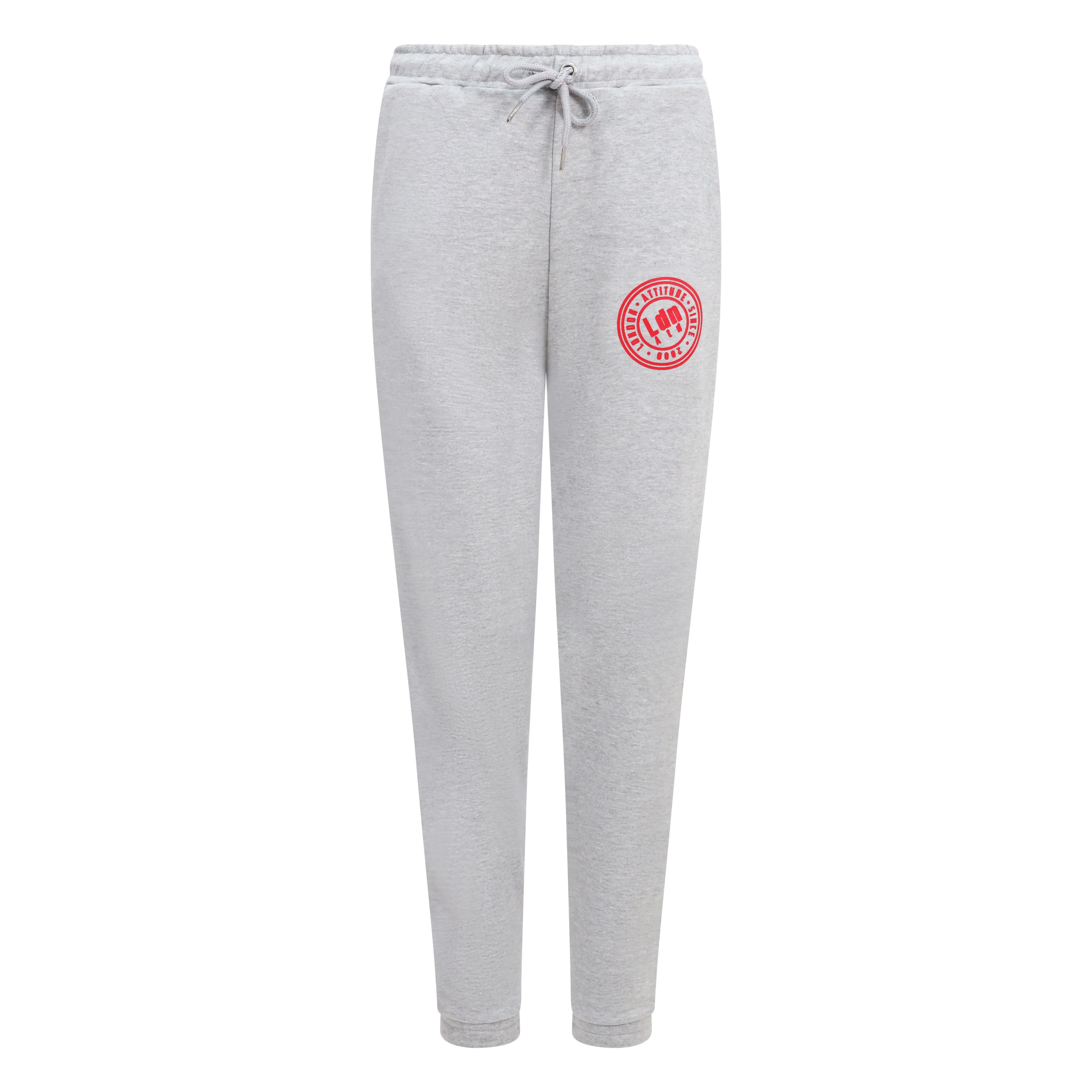 Women's High-Waist Joggers with Logo Print Grey