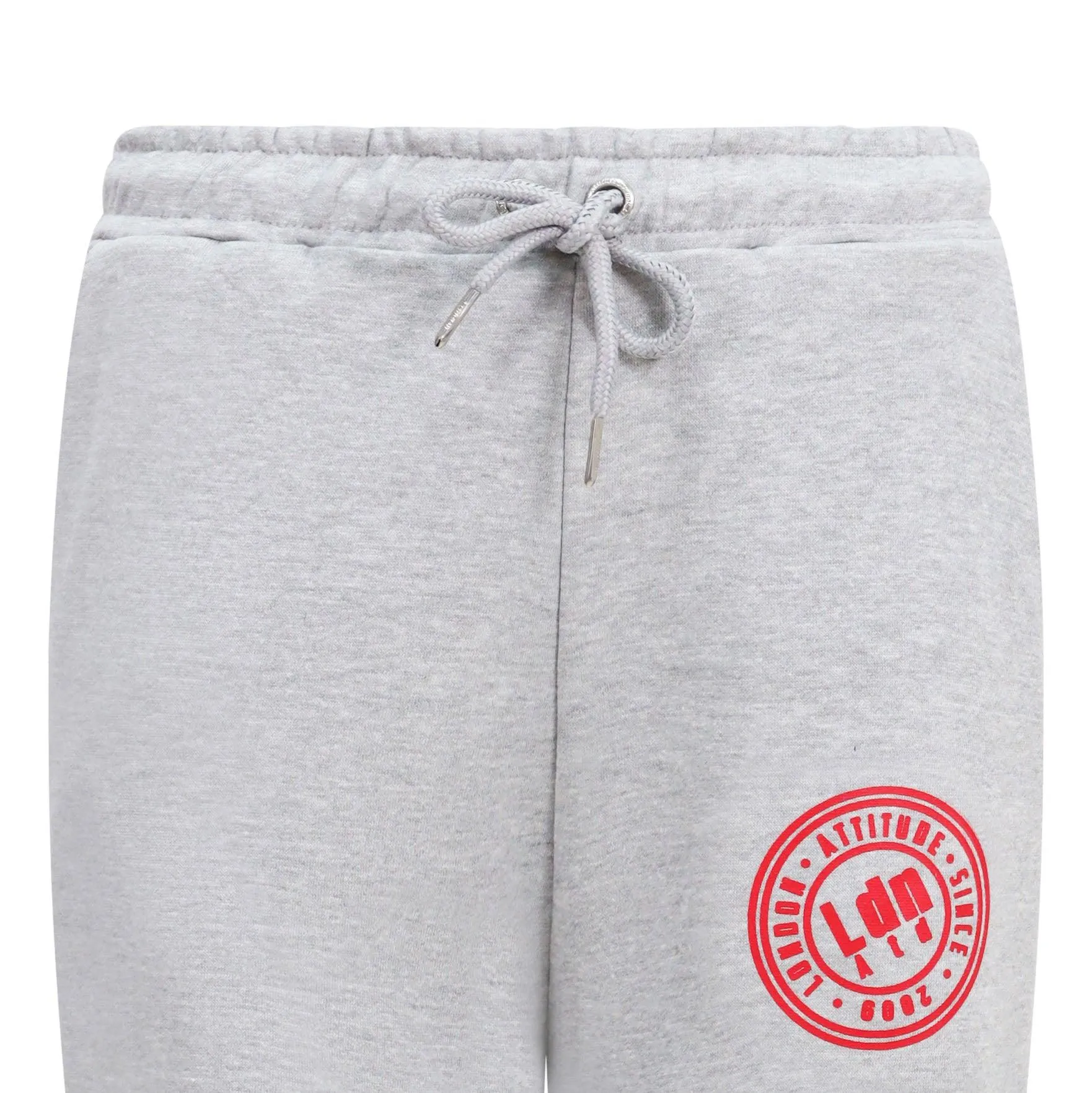 Women's High-Waist Joggers with Logo Print Grey