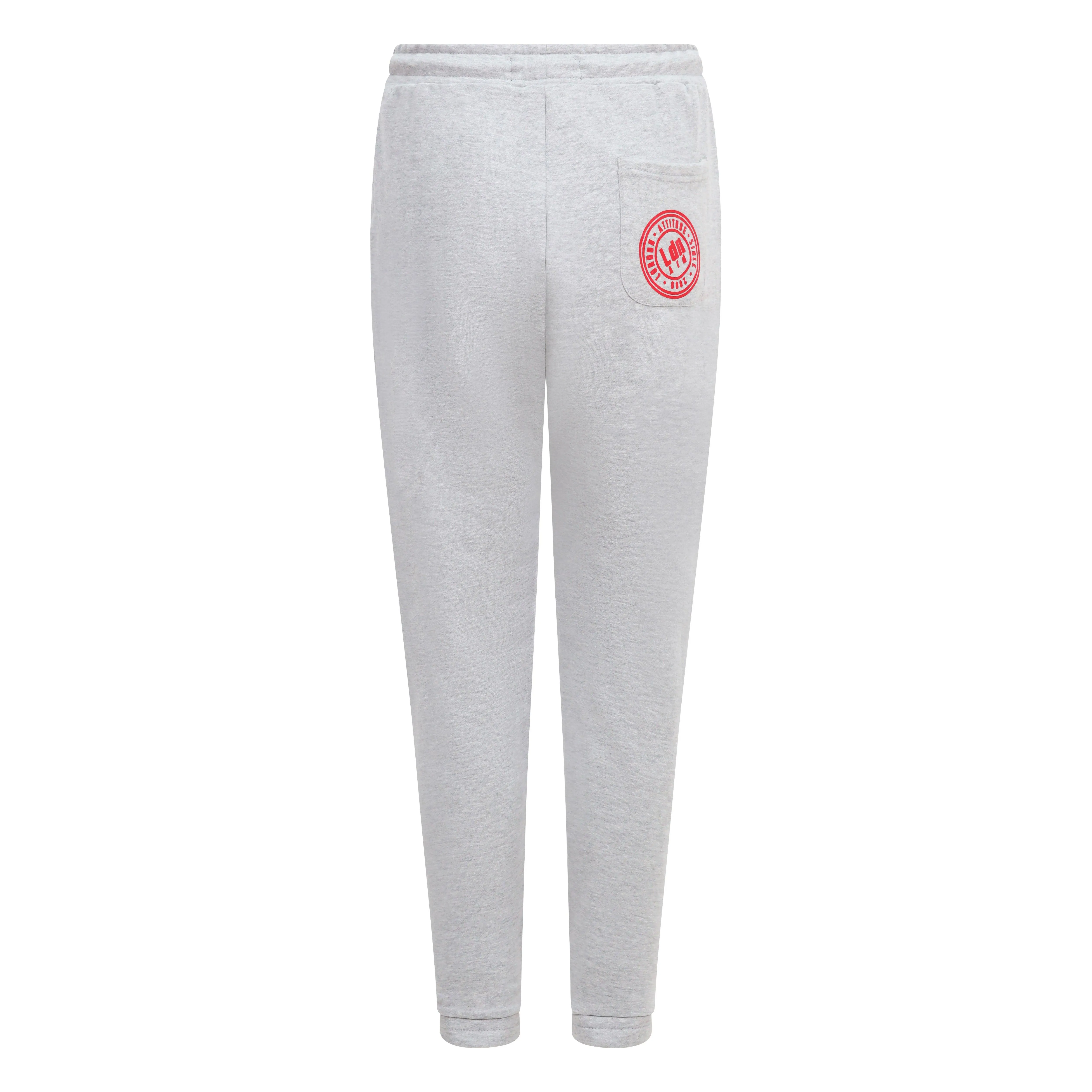 Women's High-Waist Joggers with Logo Print Grey